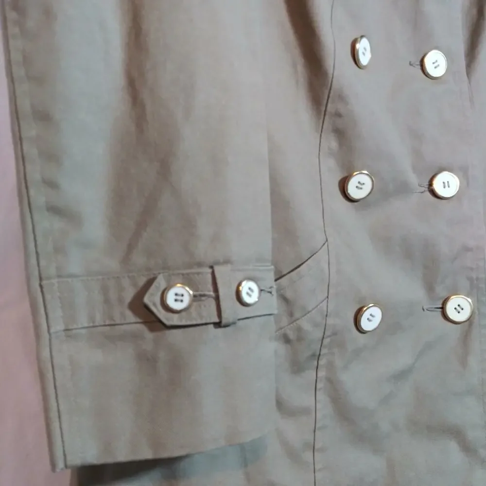 Fleet Street Rain Shine Classic Tan Double-Breasted Women's Trench Coat Size 10